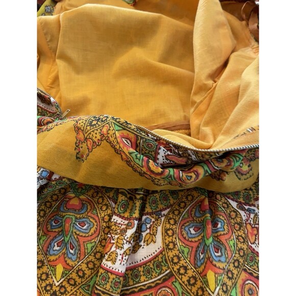 Vtg 70s Boho Tunic Dress Women’s M Multicolor Paisley Print Festival Mod Chic - Picture 9 of 12